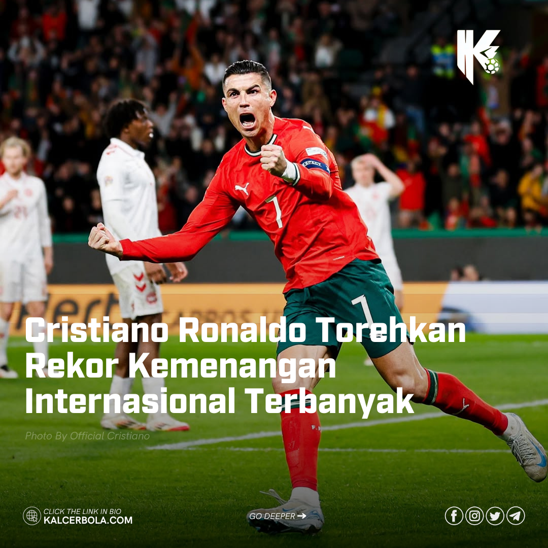 Cristiano Ronaldo Torehkan Rekor Kemenangan Internasional Terbanyak