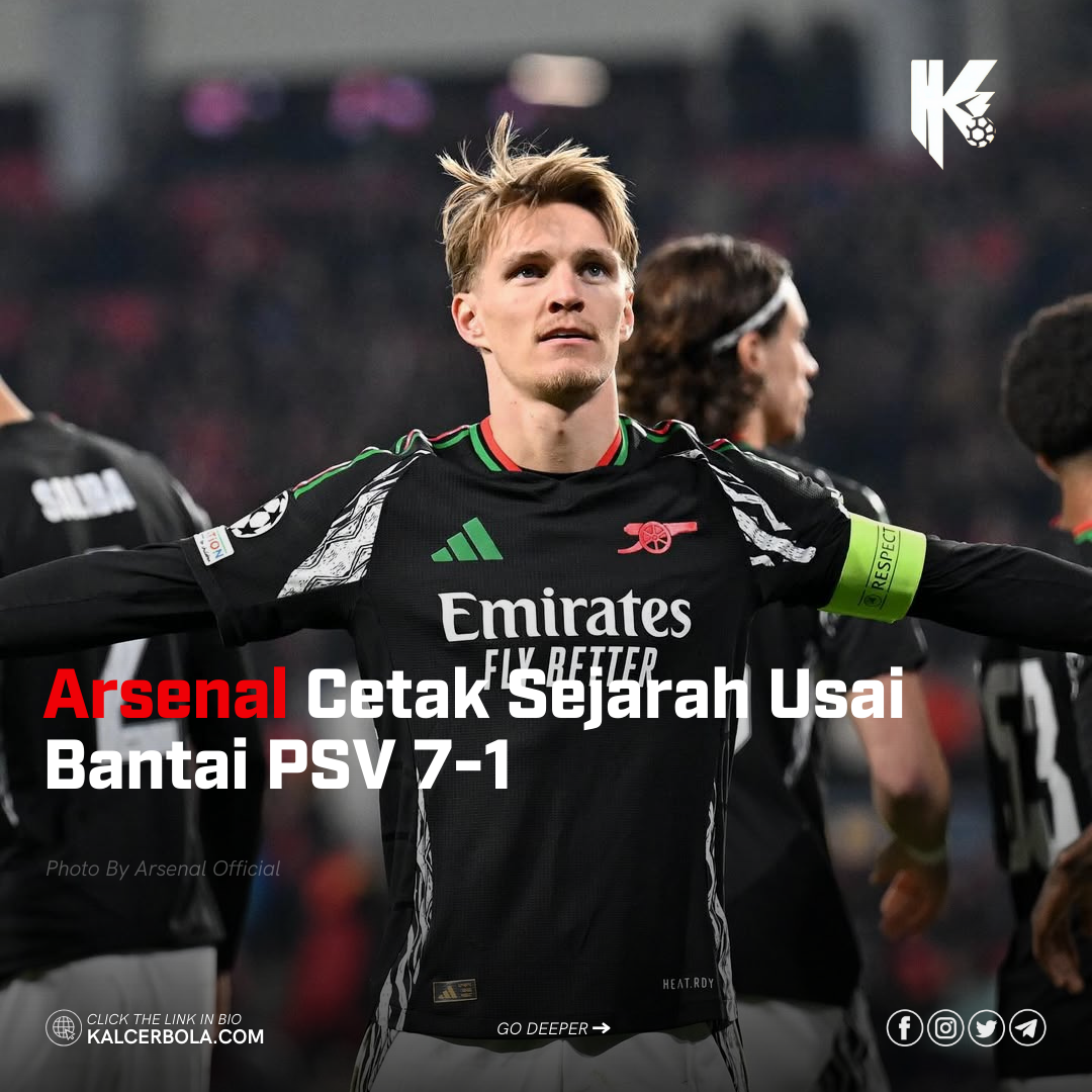 Arsenal Cetak Sejarah Usai Bantai PSV 7-1