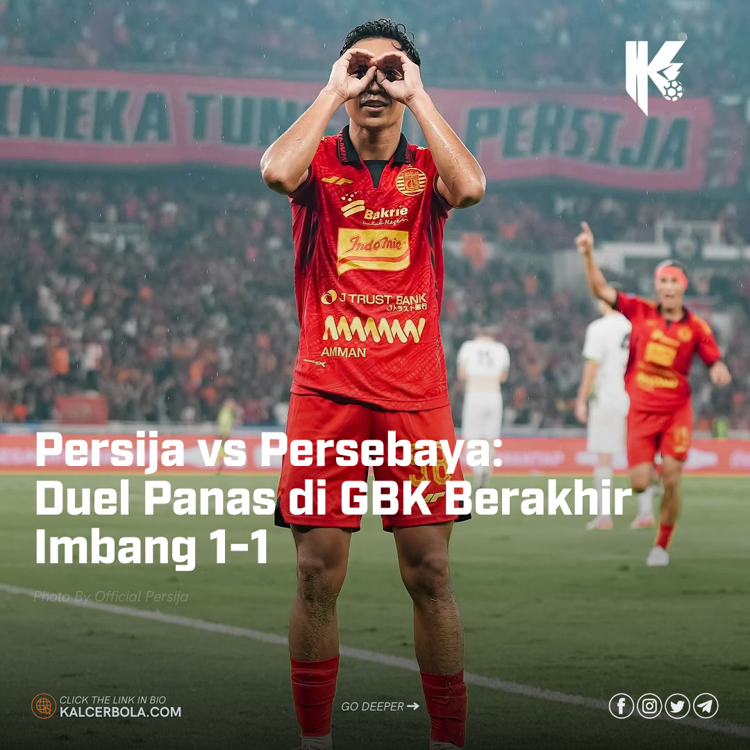 Persija vs Persebaya: Duel Sengit Berakhir Imbang 1-1