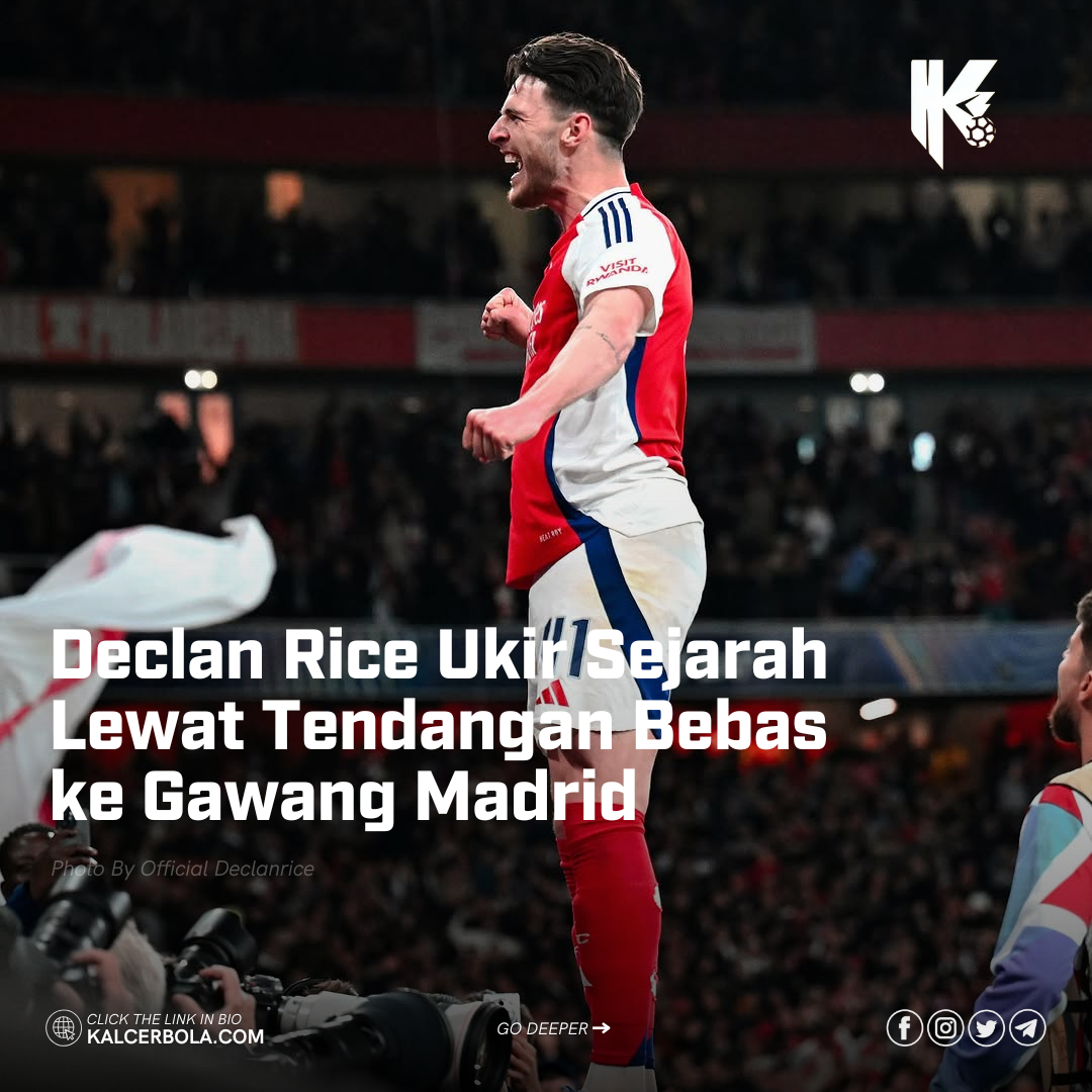 Declan Rice Ukir Sejarah Lewat Tendangan Bebas ke Gawang Madrid