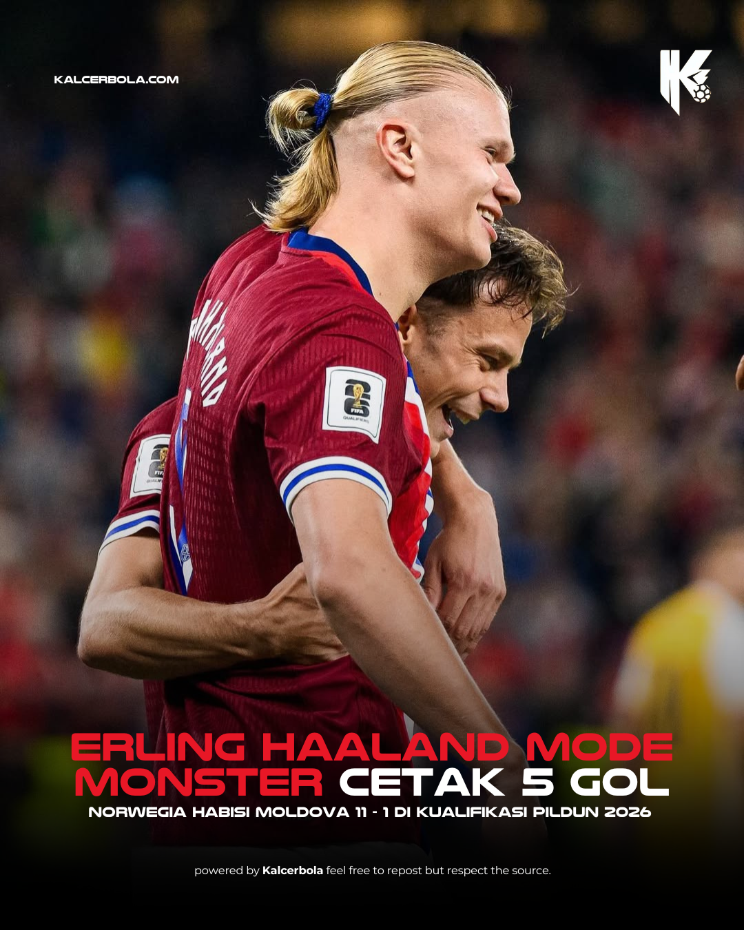 Norwegia Lumat Moldova 11–1, Haaland Puncak Drama