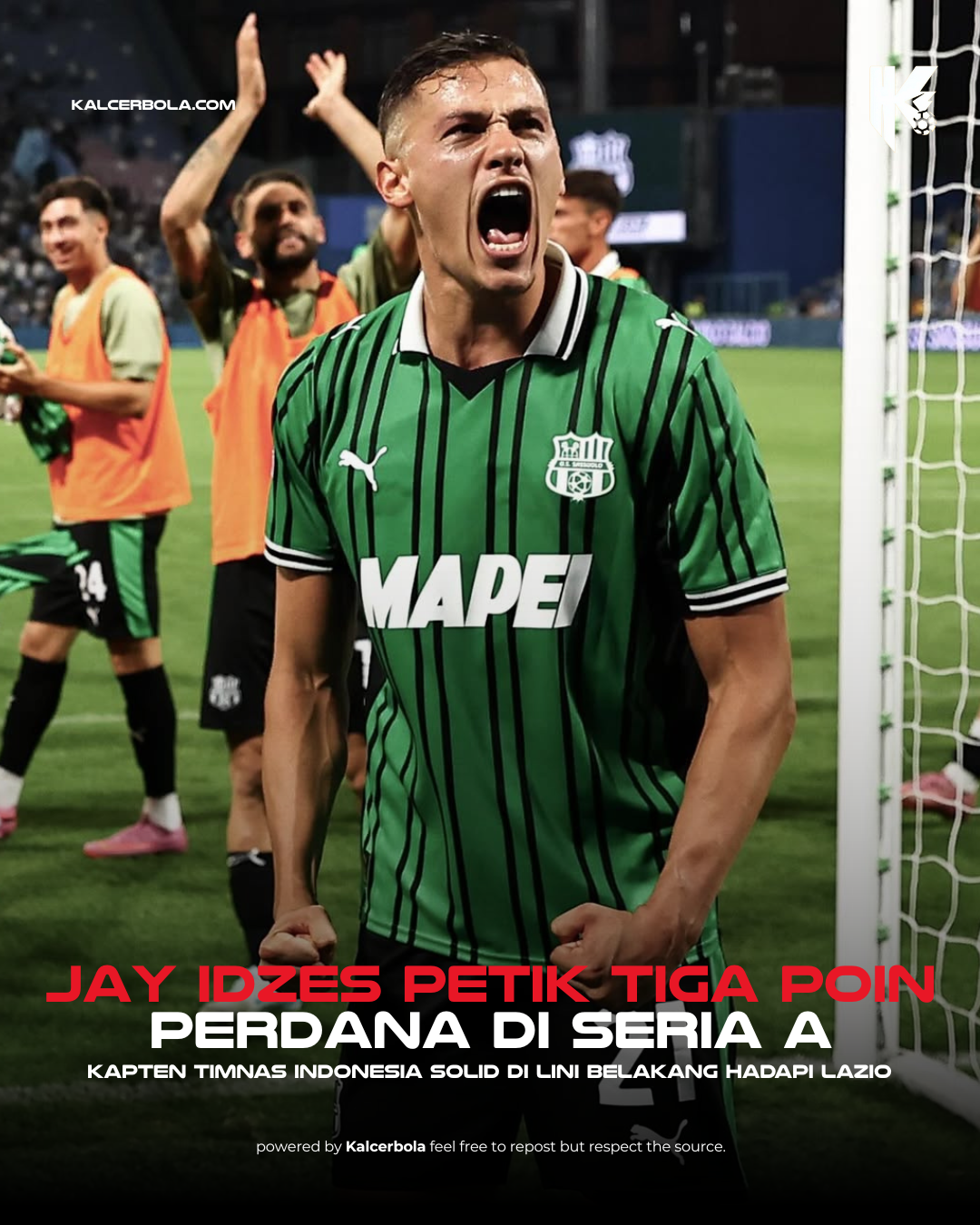 Jay Idzes SOLID! Bantu Sassuolo Petik Tiga Poin Perdana di Serie A Lawan Lazio