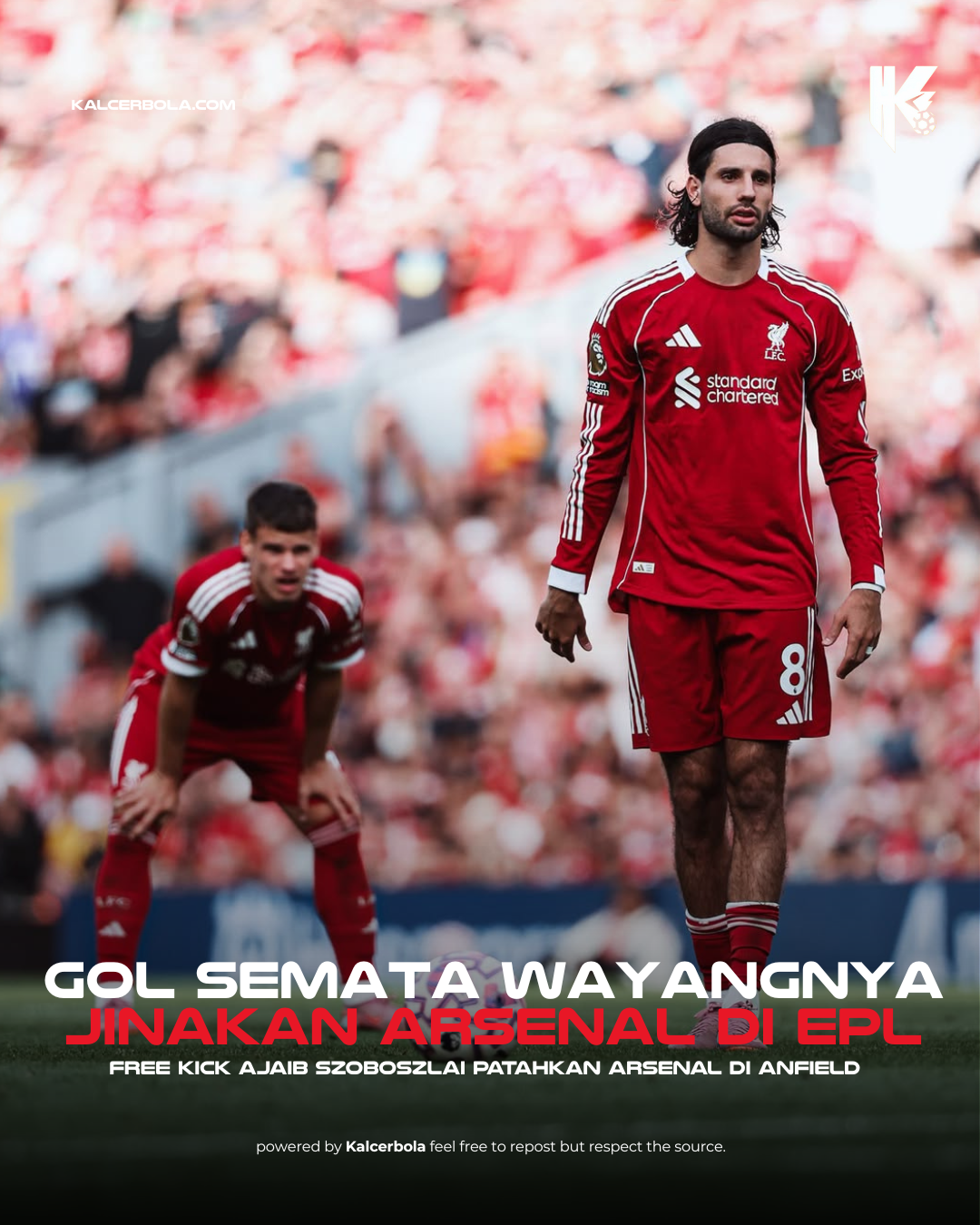 Liverpool Kalahkan Arsenal Lewat Tendangan Bebas Epik Szoboszlai