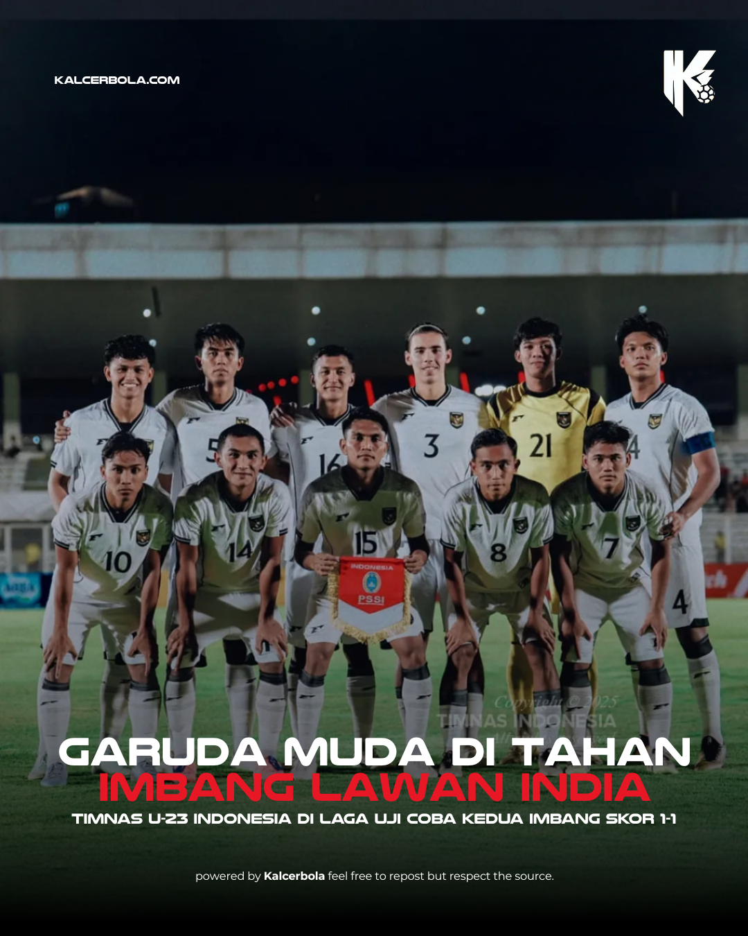 Garuda Muda Bermain Imbang 1-1 Lawan India U-23 di Laga Uji Coba