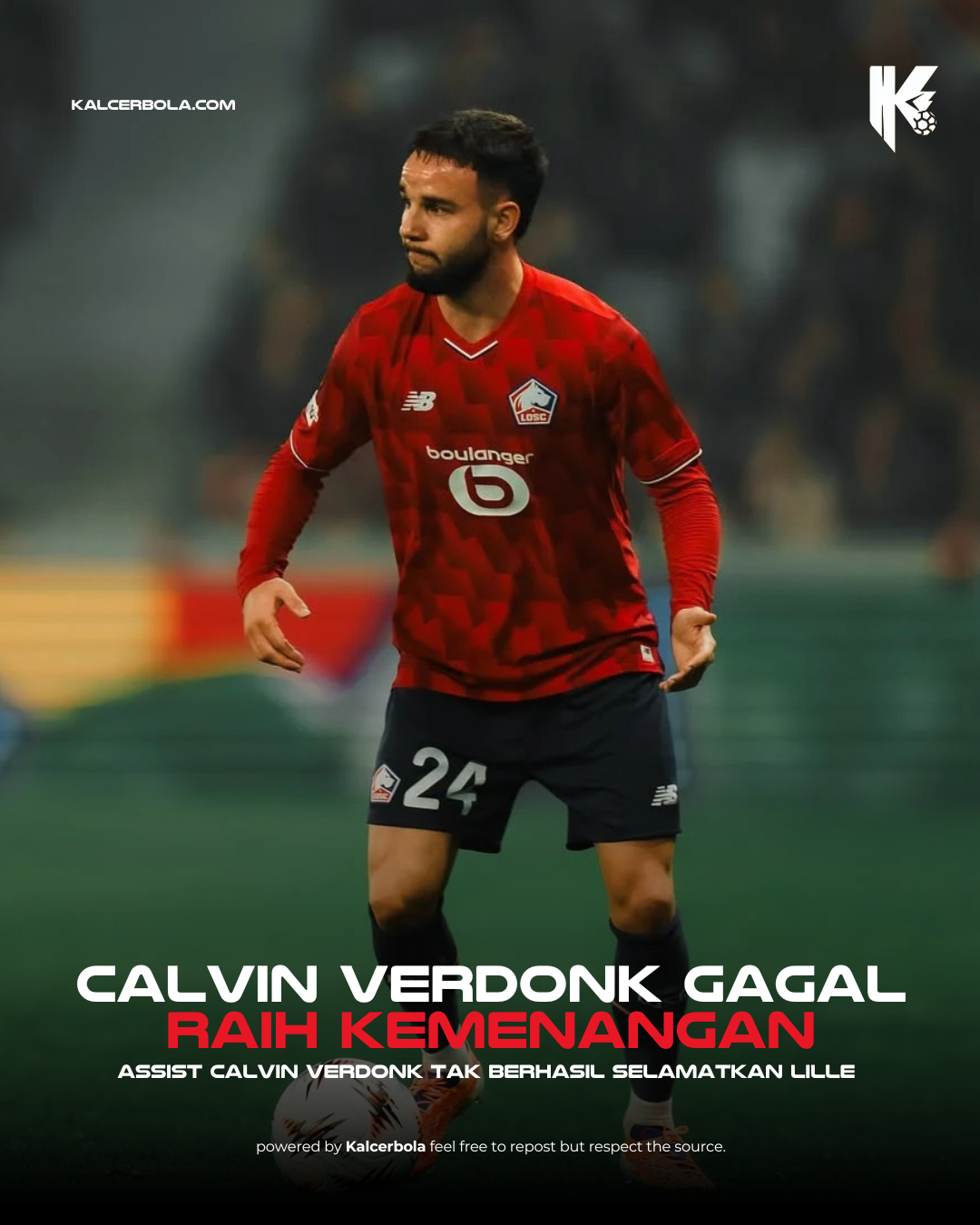 Calvin Verdonk Cetak Assist, Tapi Lille Terkapar 3-4 di Drama 7 Gol!