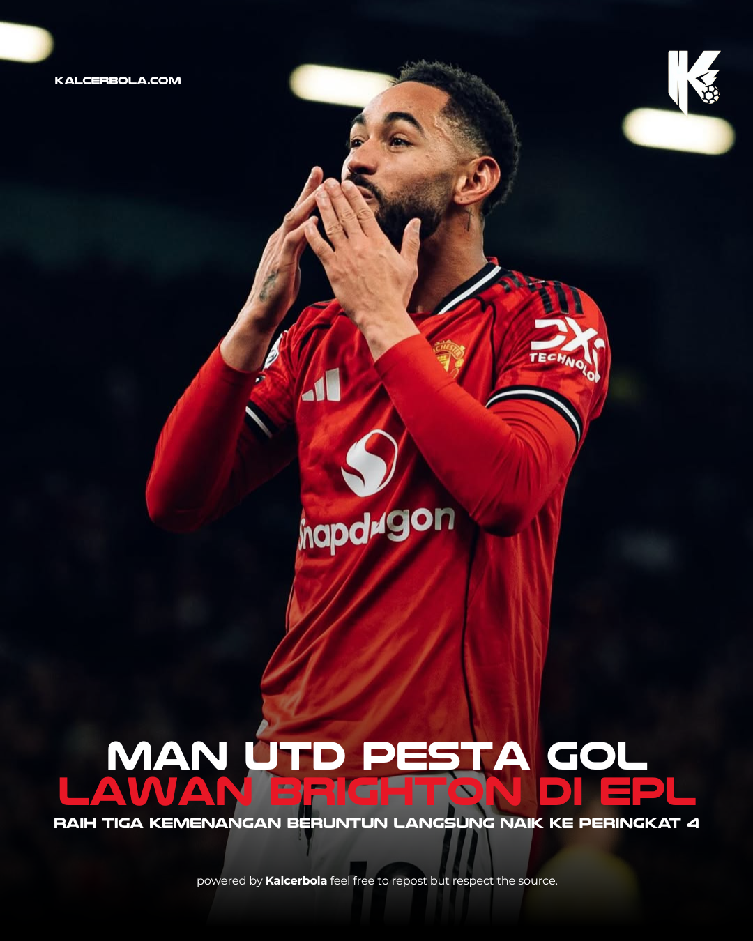 Manchester United Hajar Brighton 4-2, Pesta Gol di Old Trafford!