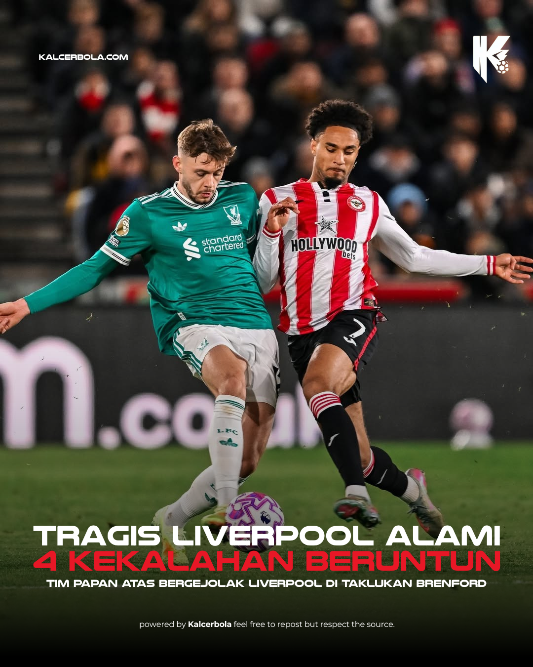 Liverpool Alami 4 Kekalahan Beruntun Usai Ditaklukkan Brentford