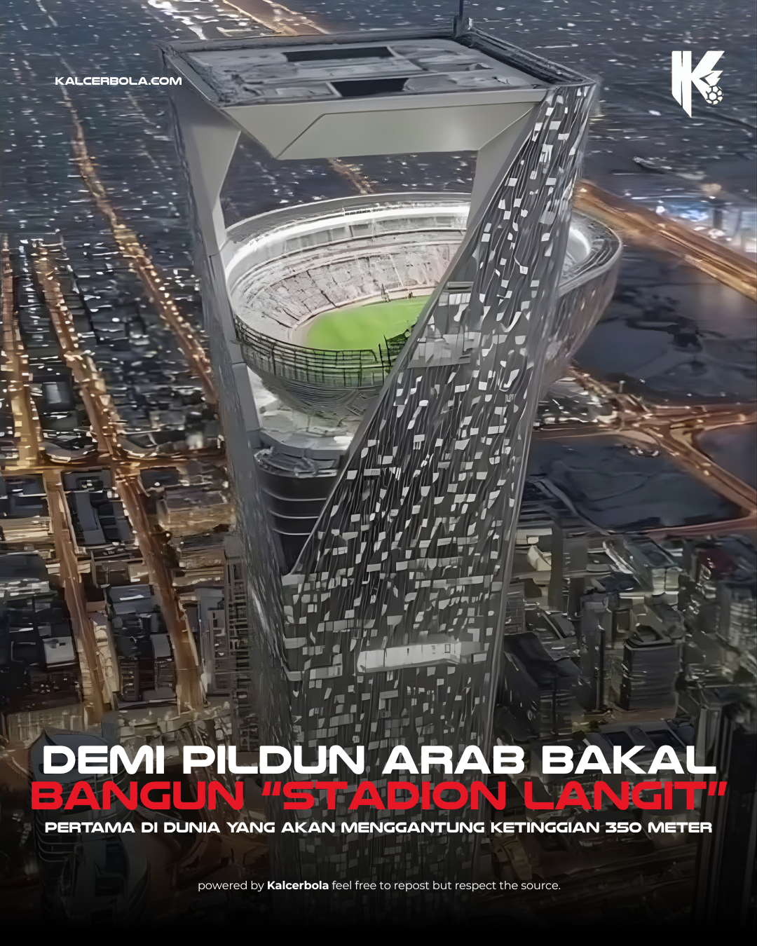 Arab Saudi Bangun “Stadion Langit” 350 Meter di Atas Gurun untuk Piala Dunia 2034