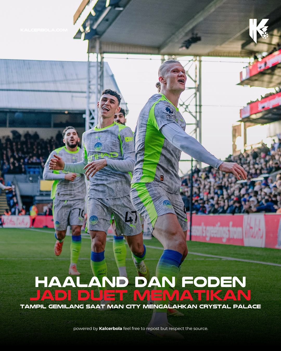 Duet Haaland Dan Foden Tak Terbendung vs Crystal Palace