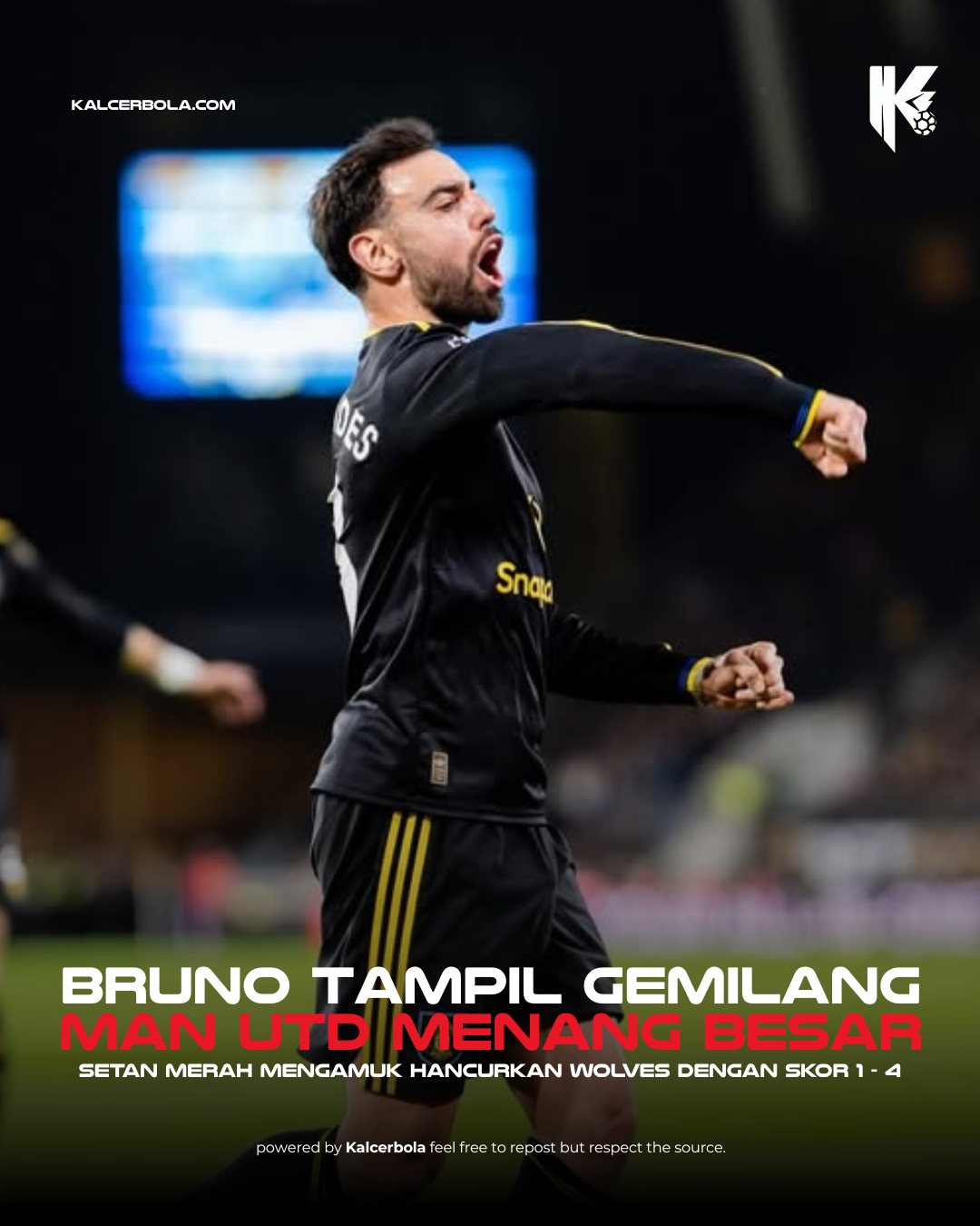 Bruno Fernandes Gemilang, MU Libas Wolves
