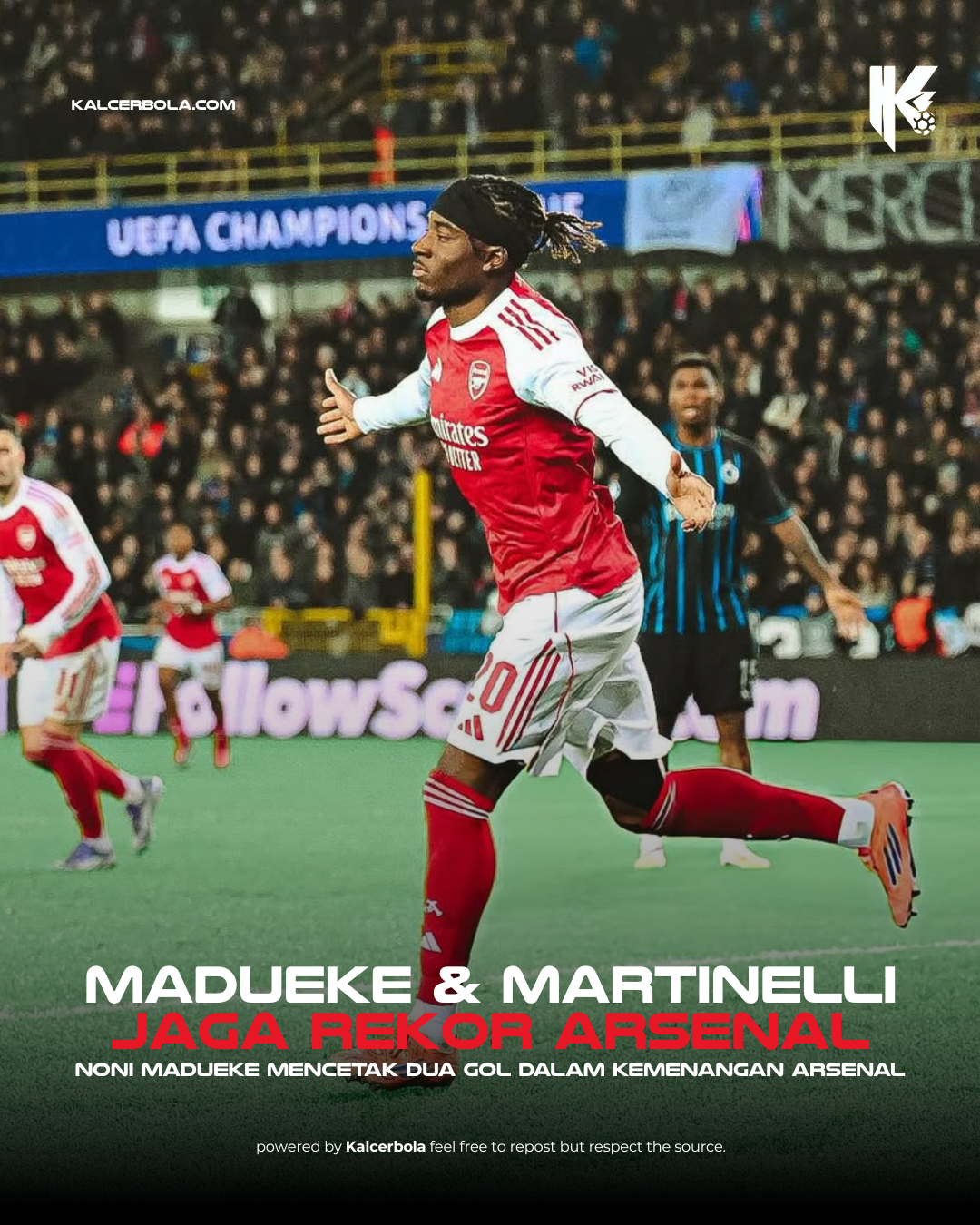 Madueke & Martinelli Jaga Rekor Sempurna Arsenal