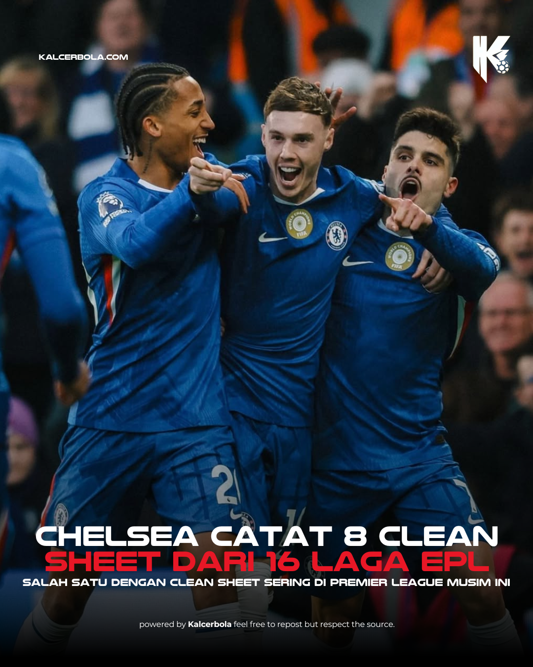 Chelsea Catat 8 Clean Sheet dari 16 Laga Premier League