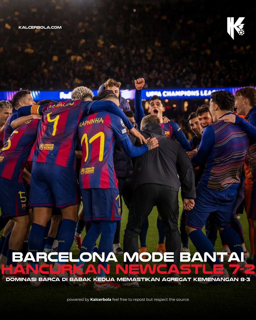 Barcelona Mengamuk! Hancurkan Newcastle 8-3 Agregat