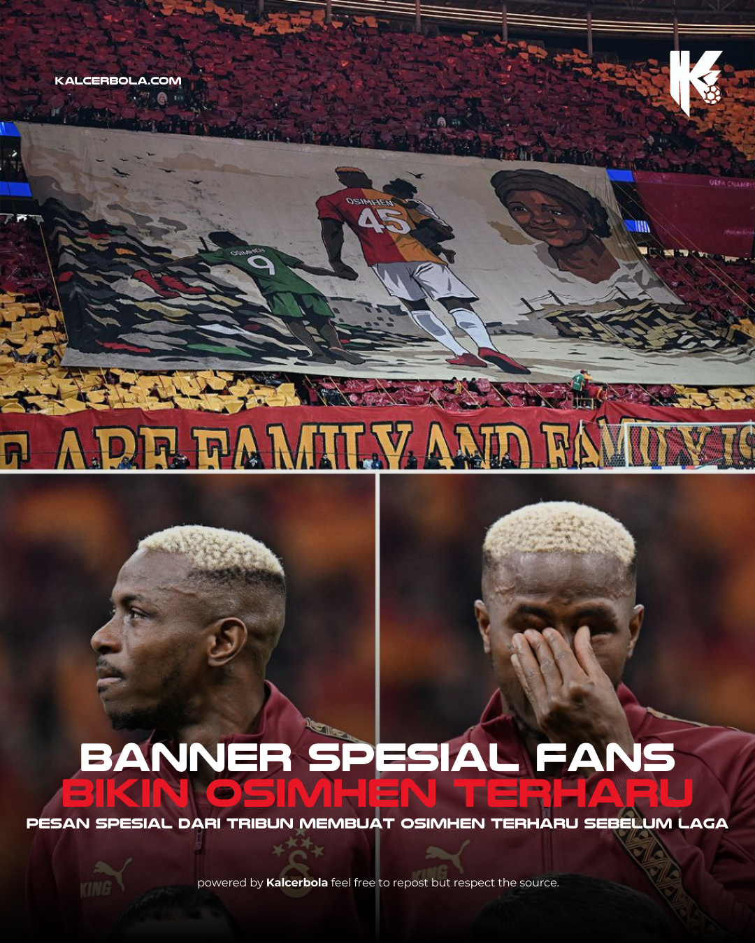 Osimhen Terharu Lihat Banner Suporter