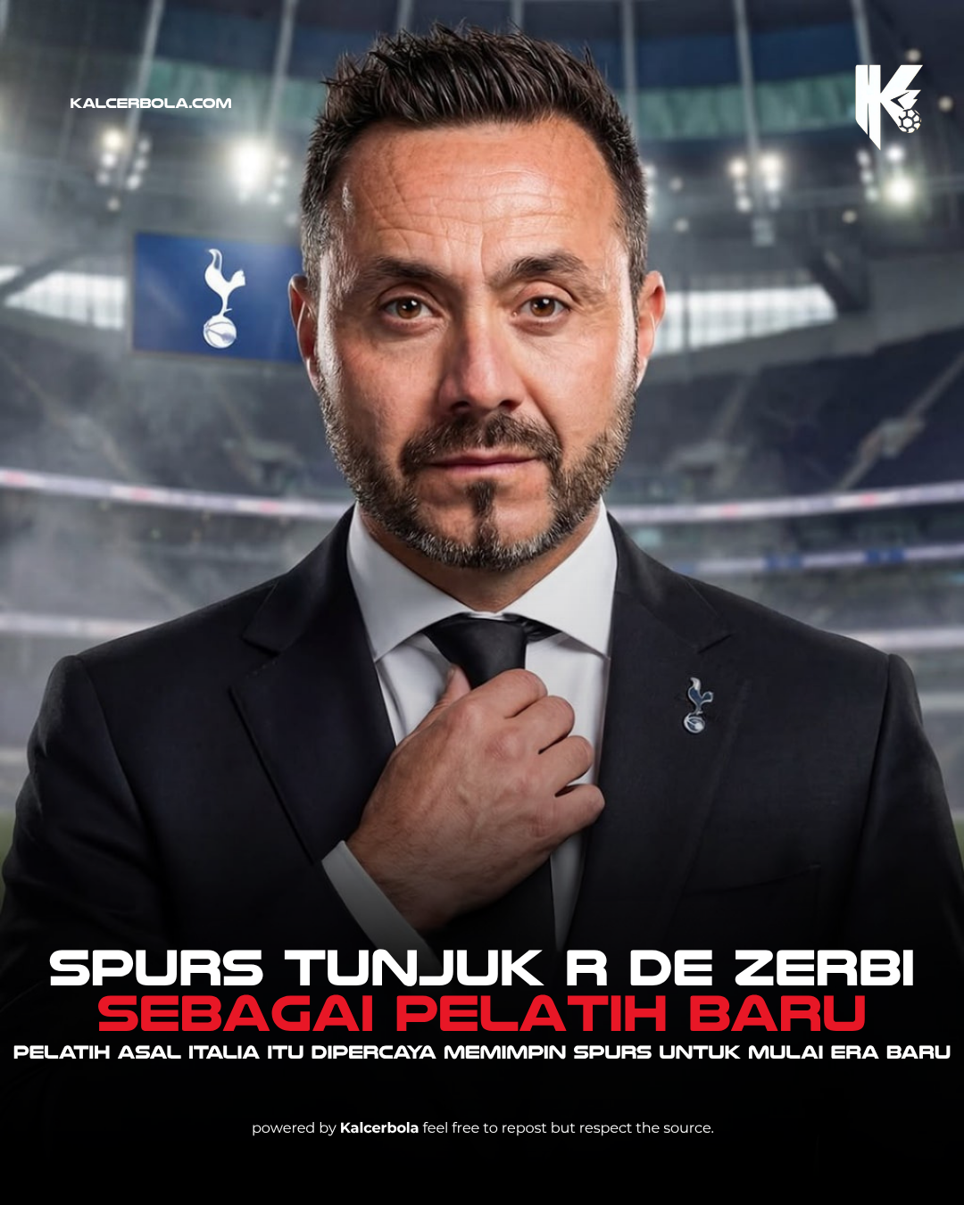 De Zerbi Tottenham resmi terjadi. Spurs menunjuk Roberto De Zerbi sebagai pelatih baru untuk memulai era baru klub.