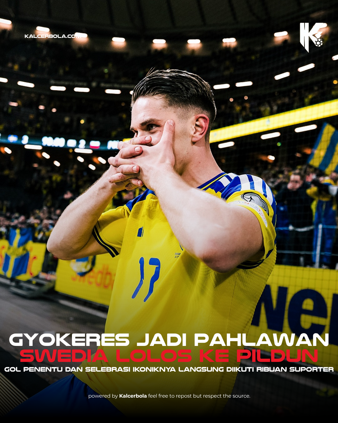 Gyokeres Bawa Swedia Lolos Piala Dunia