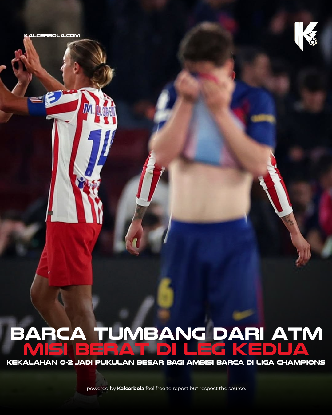 Barca Tertekan, Atletico Unggul 2-0