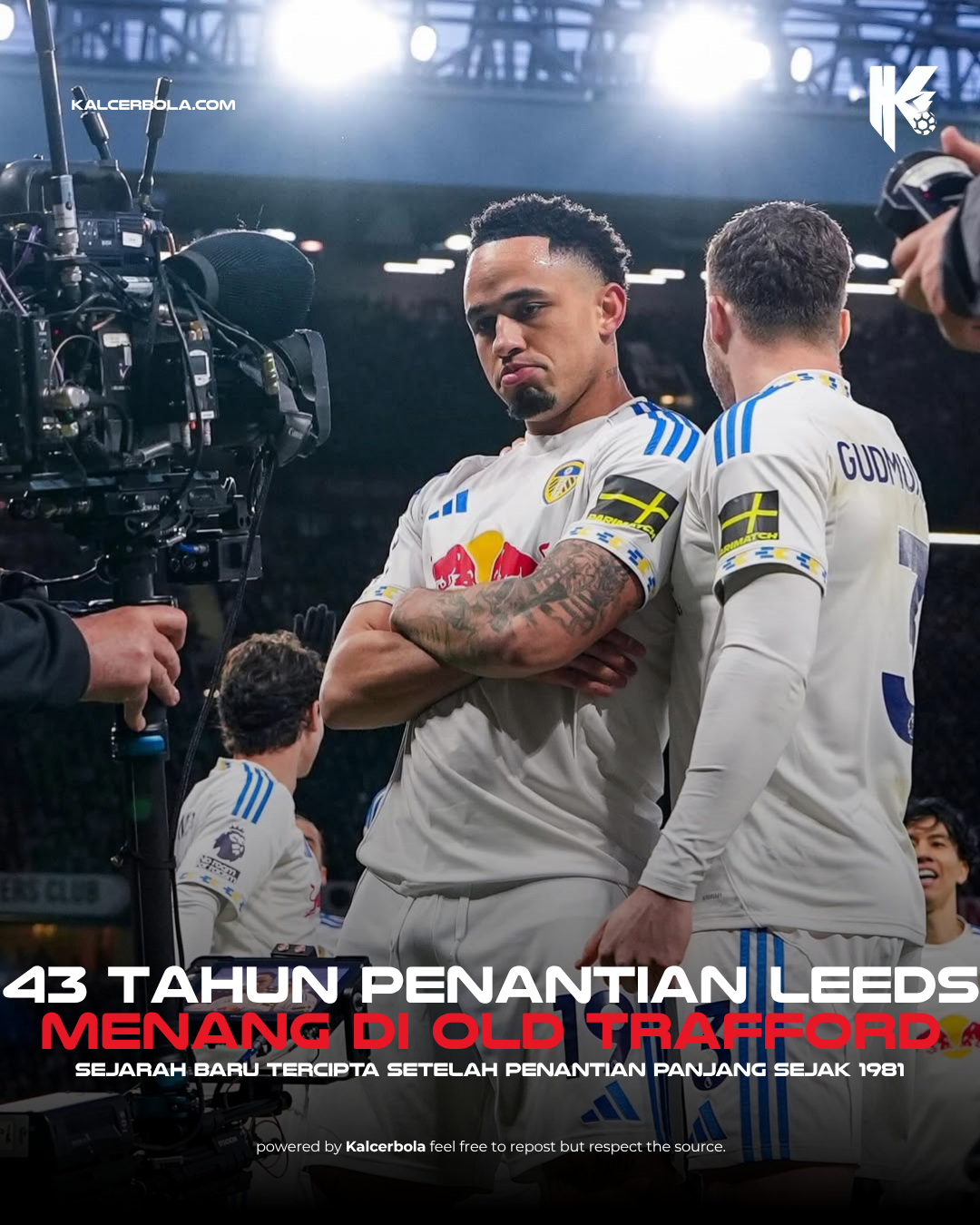 Leeds Akhiri 43 Tahun Penantian di Old Trafford