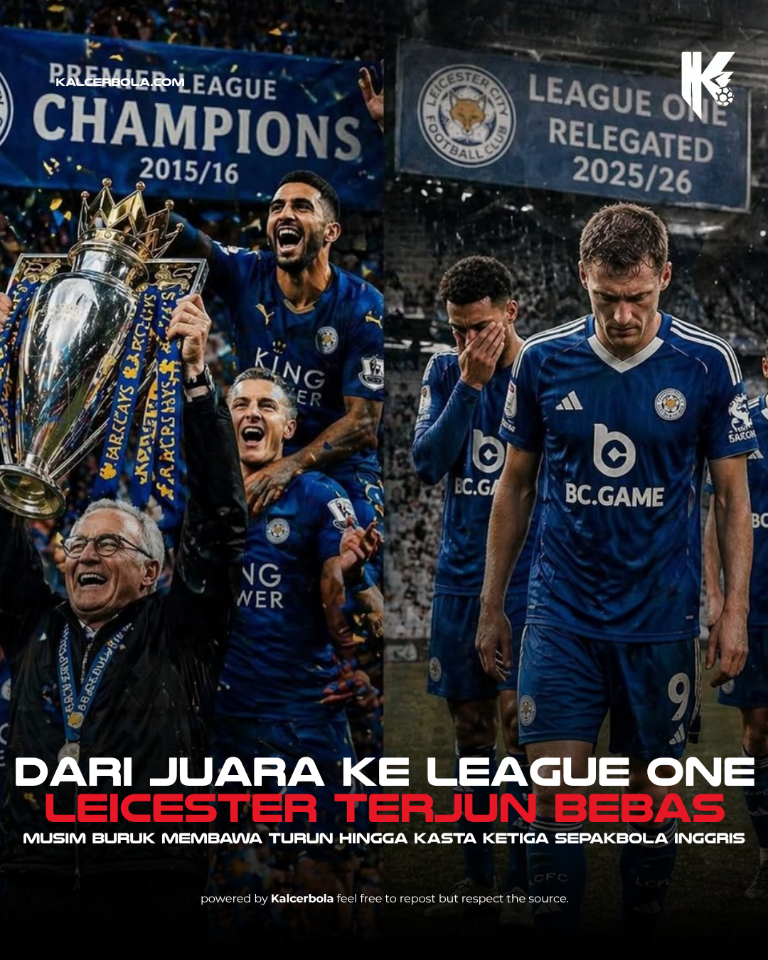 Leicester Terjun ke League One