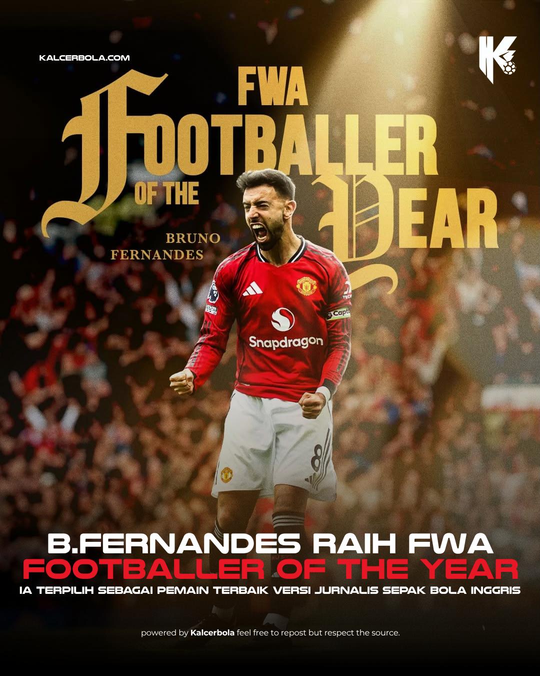 Bruno Fernandes Raih FWA Footballer of the Year