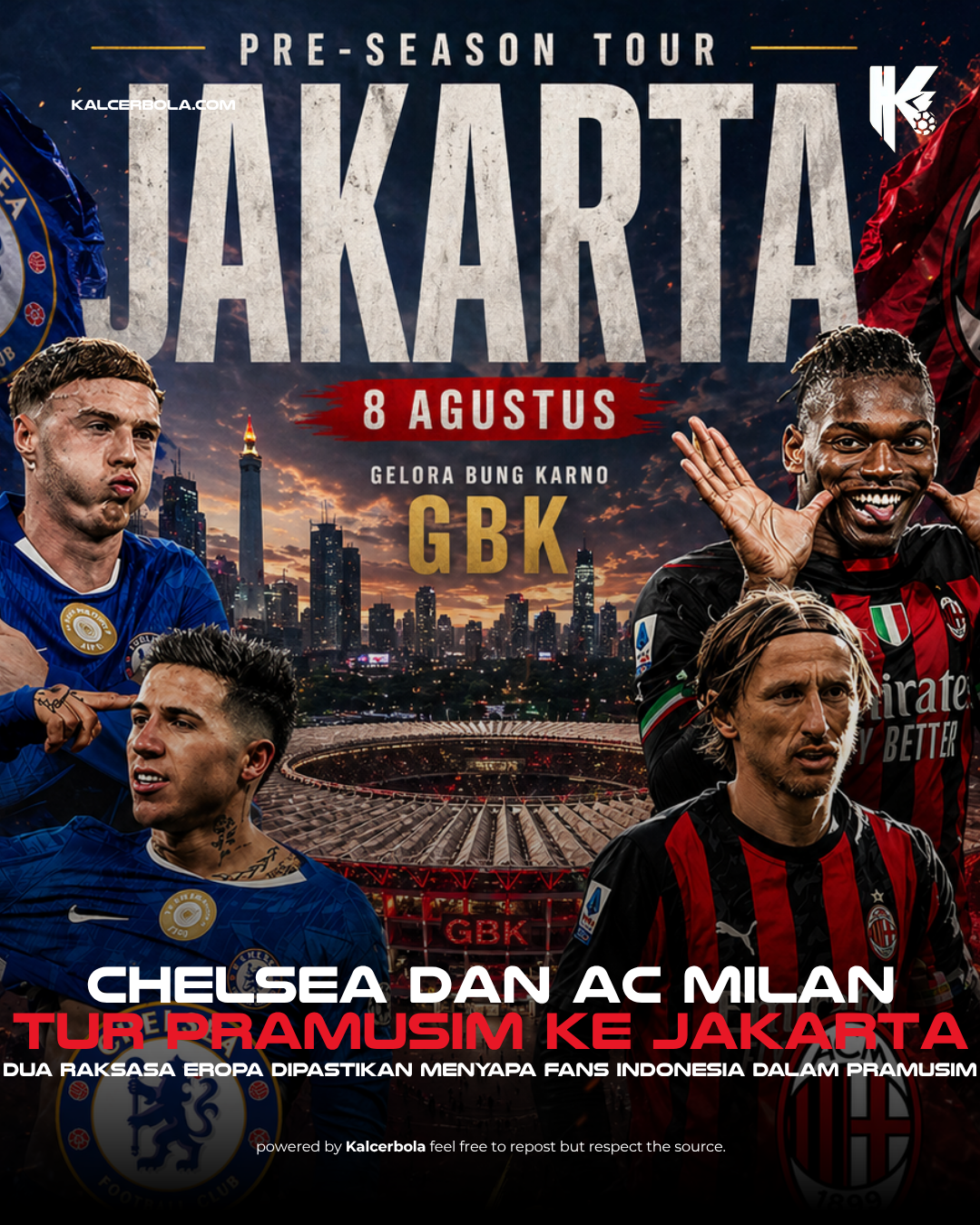 Chelsea & AC Milan Tur Pramusim ke Jakarta